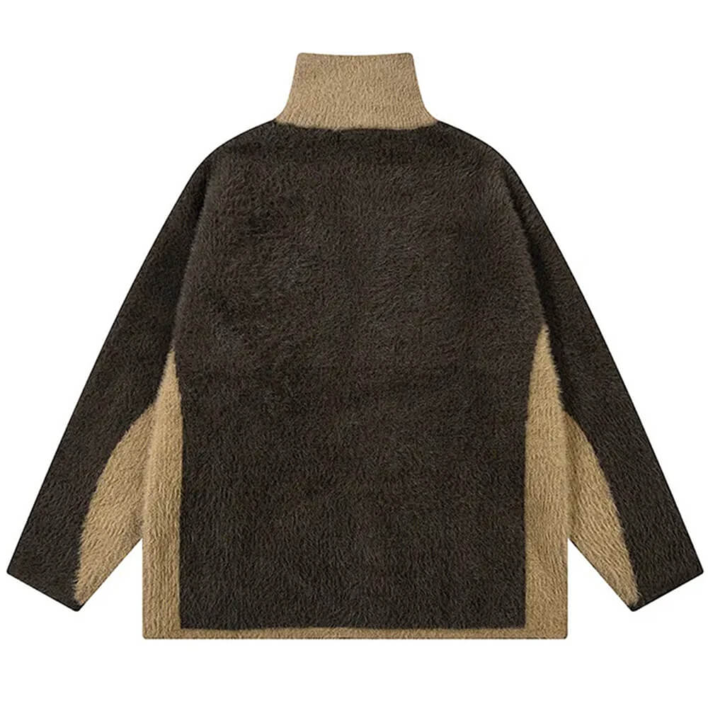 BUTTERFLY PATCHWORK FLEECE JACKET BROWN AND BLACK