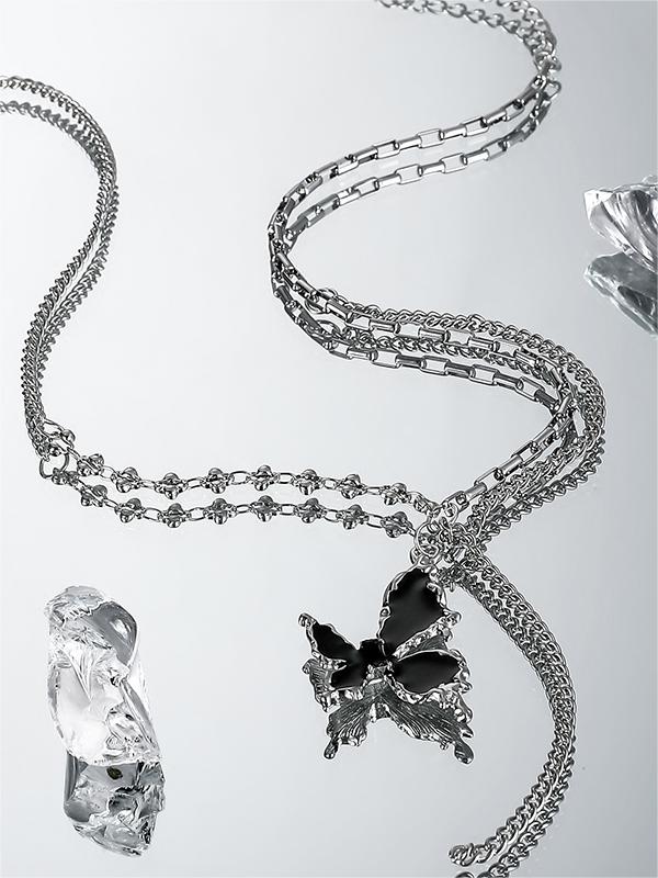 BUTTERFLY PENDANT NECKLACE Y2K STAR CROSS DESIGN