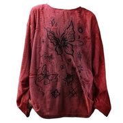 BUTTERFLY PRINT LONG SLEEVE TEE FAIRYCORE AESTHETIC