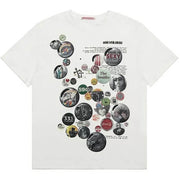 BUTTON GRAPHICS T-SHIRT RETRO NOSTALGIA COLLAGE