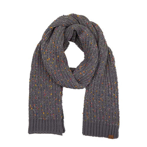 C.C Confetti Chenille Lightweight Speckled Knit Scarf