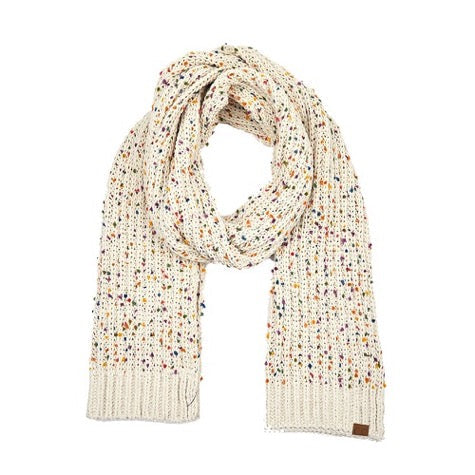 C.C Confetti Chenille Lightweight Speckled Knit Scarf