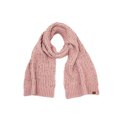 C.C Confetti Chenille Lightweight Speckled Knit Scarf