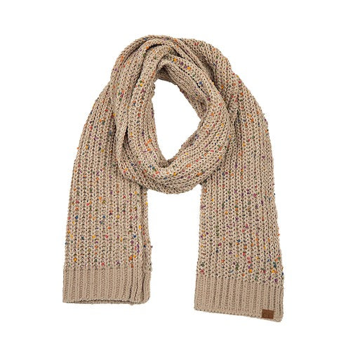 C.C Confetti Chenille Lightweight Speckled Knit Scarf