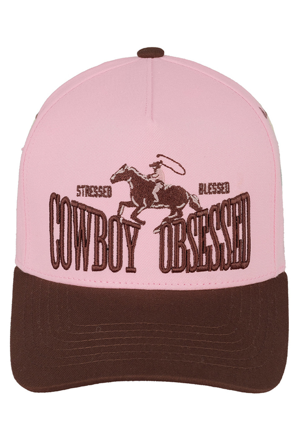 C.C COWBOY OBSESSED Embroidered Cotton Trucker Cap