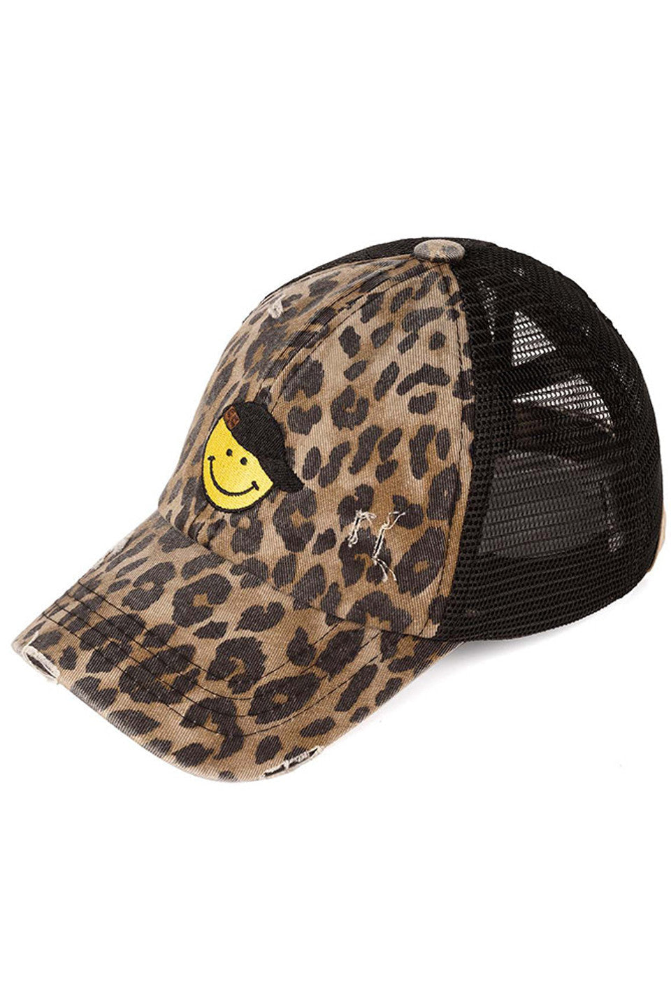 C.C Glitter Smiley Patch Kids Pony Cap