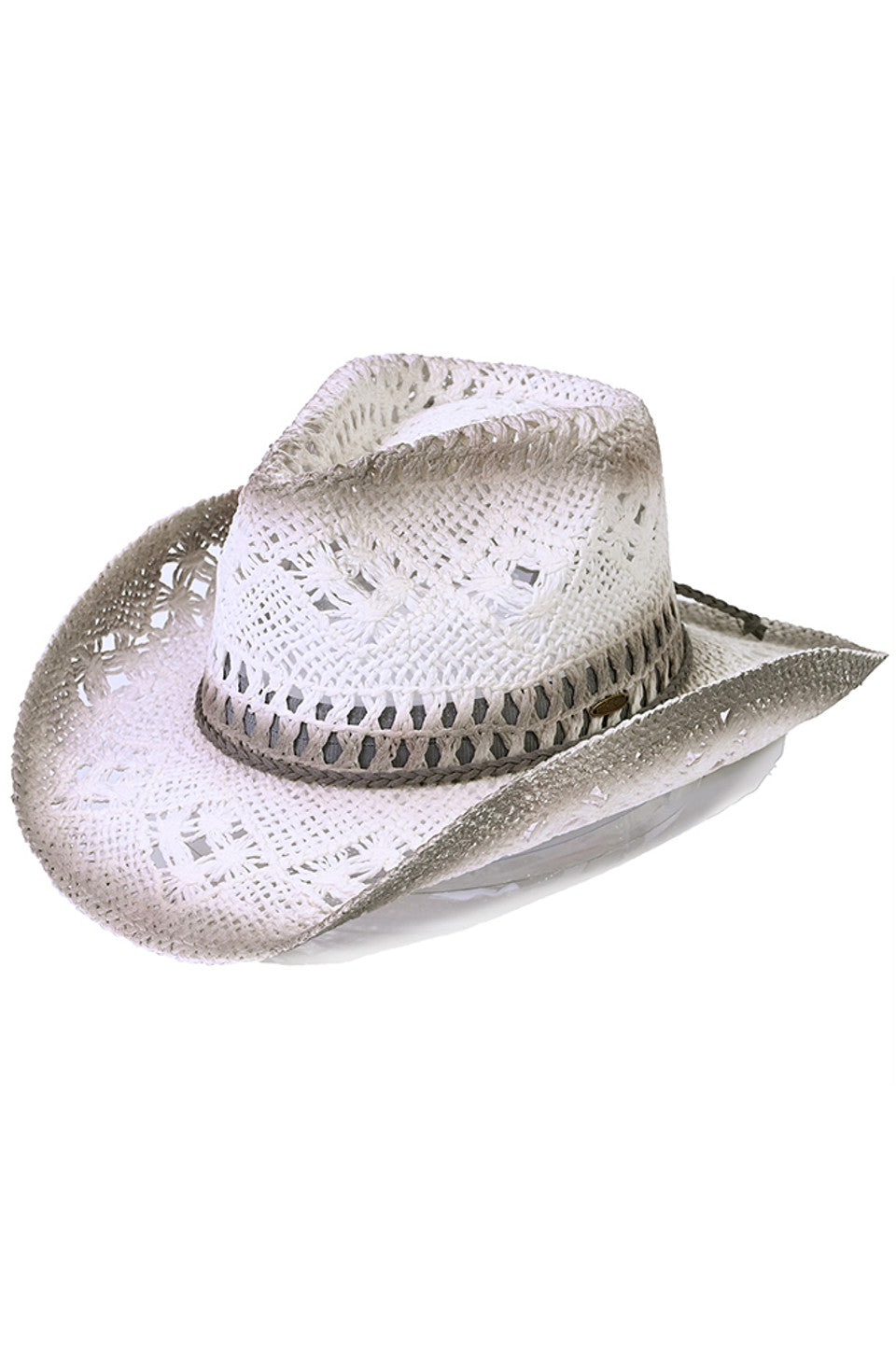C.C KIDS Braided Suede Trim Band Weave Cowboy Hat
