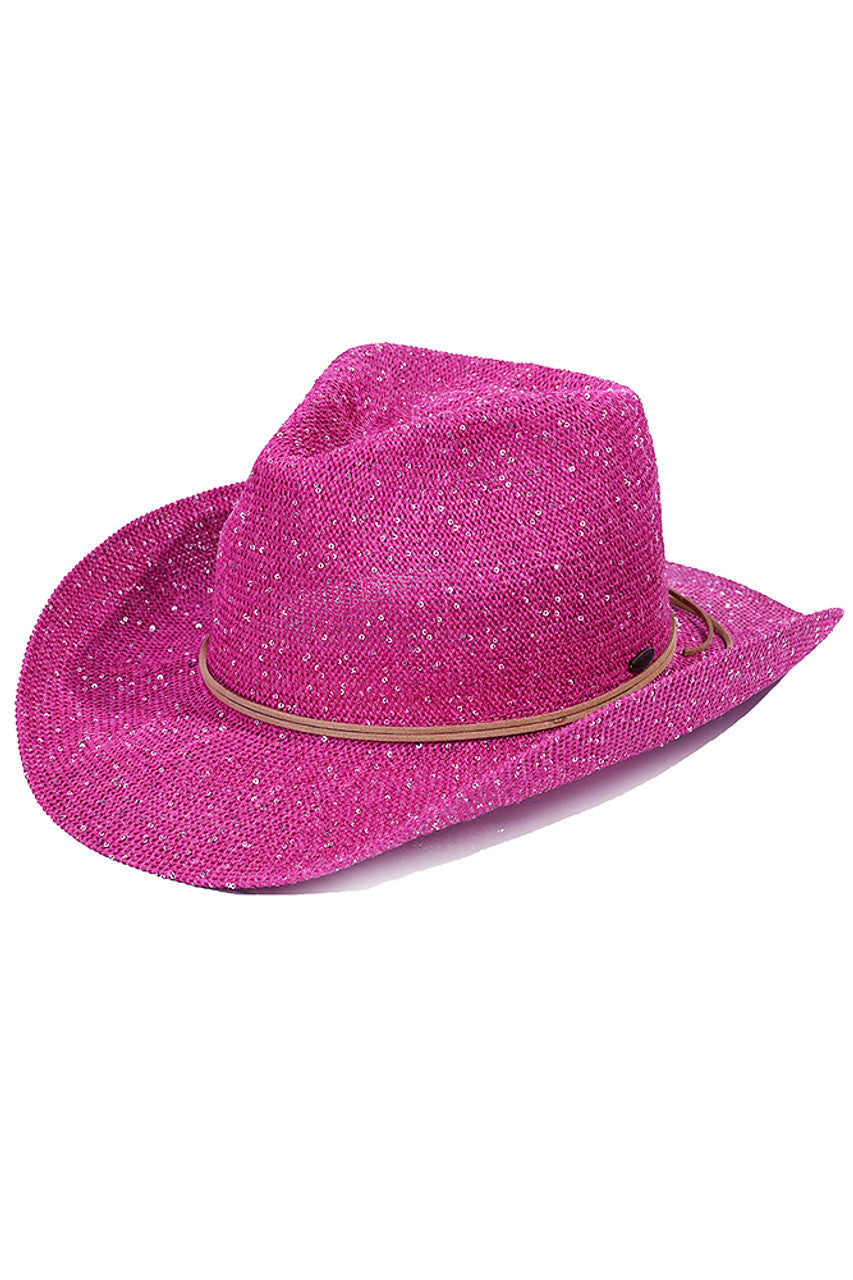 C.C Kids Suede String Band Sequin Cowboy Hat