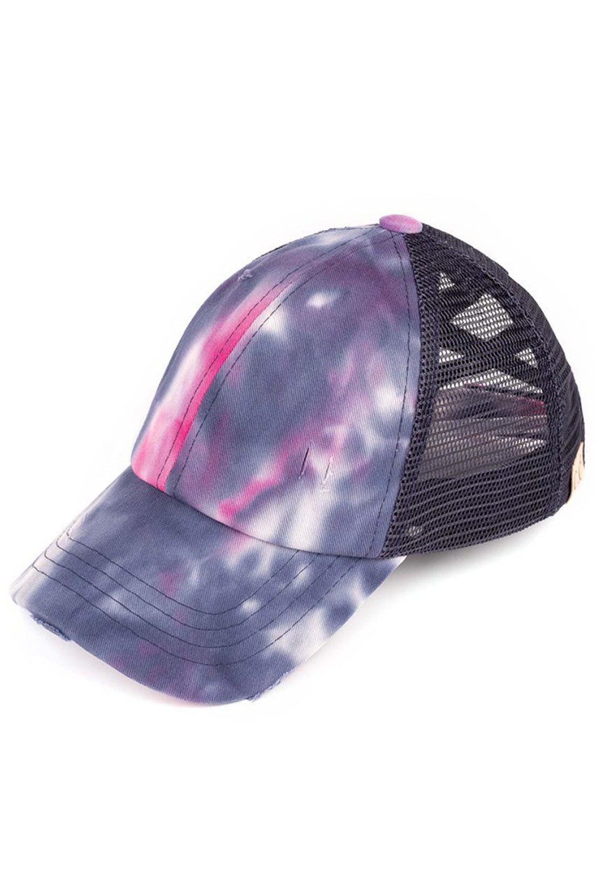C.C Kids Tie Dye Criss-cross Pony Cap