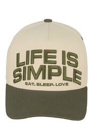 C.C LIFE IS SIMPLE EAT, SLEEP, LOVE Trucker Cap