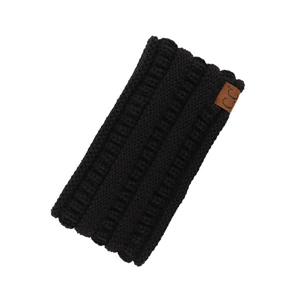 C.C Solid Ribbed Ponytail Headband Ear Warmer Earmuff