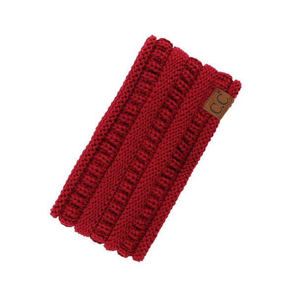 C.C Solid Ribbed Ponytail Headband Ear Warmer Earmuff