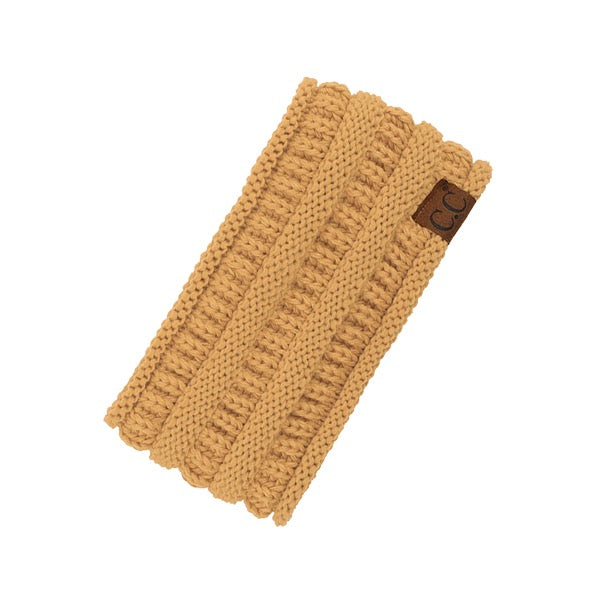 C.C Solid Ribbed Ponytail Headband Ear Warmer Earmuff