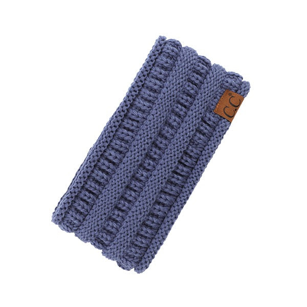 C.C Solid Ribbed Ponytail Headband Ear Warmer Earmuff