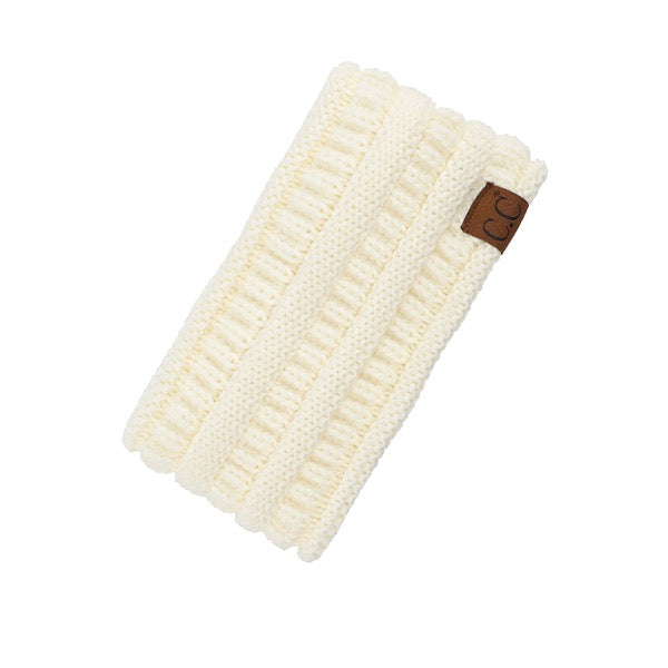 C.C Solid Ribbed Ponytail Headband Ear Warmer Earmuff