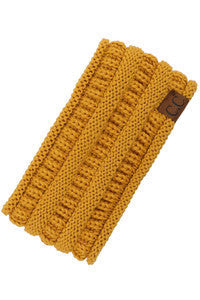 C.C Solid Ribbed Ponytail Headband Ear Warmer Earmuff