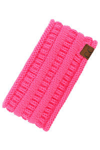 C.C Solid Ribbed Ponytail Headband Ear Warmer Earmuff