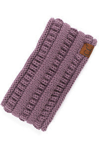 C.C Solid Ribbed Ponytail Headband Ear Warmer Earmuff