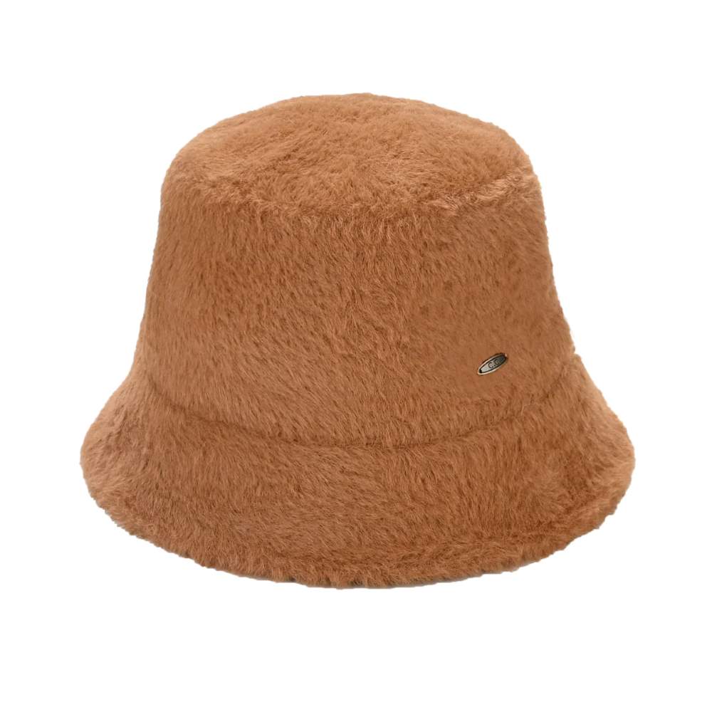 C.C Solid Short Hair Faux Fur Winter Bucket Hat