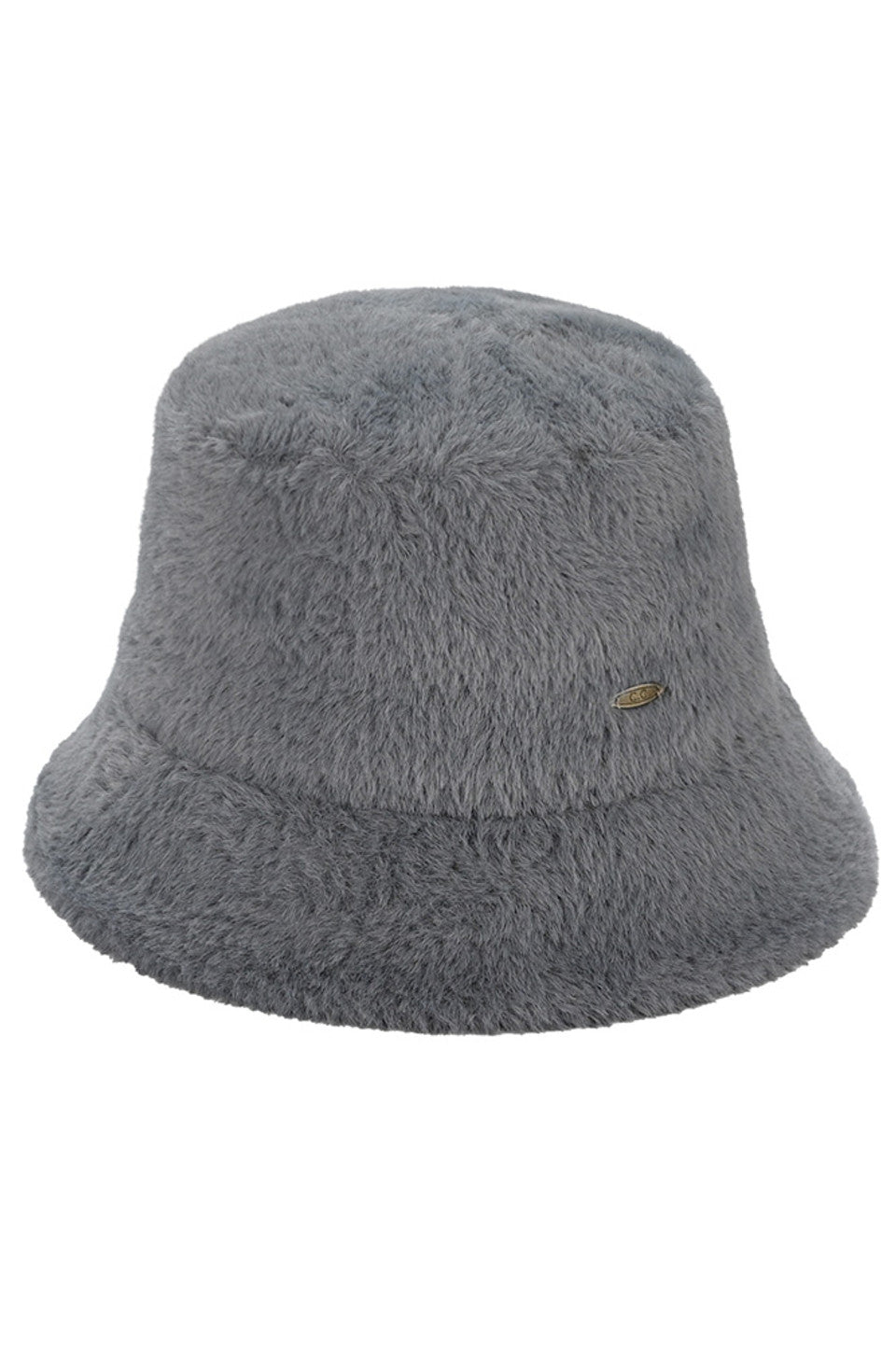 C.C Solid Short Hair Faux Fur Winter Bucket Hat