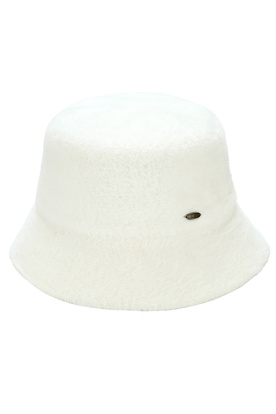 C.C Solid Short Hair Faux Fur Winter Bucket Hat