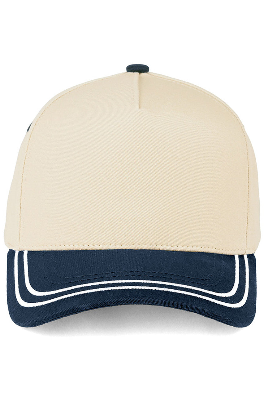 C.C Two Tone with Retro Stripe Cotton Trucker Cap