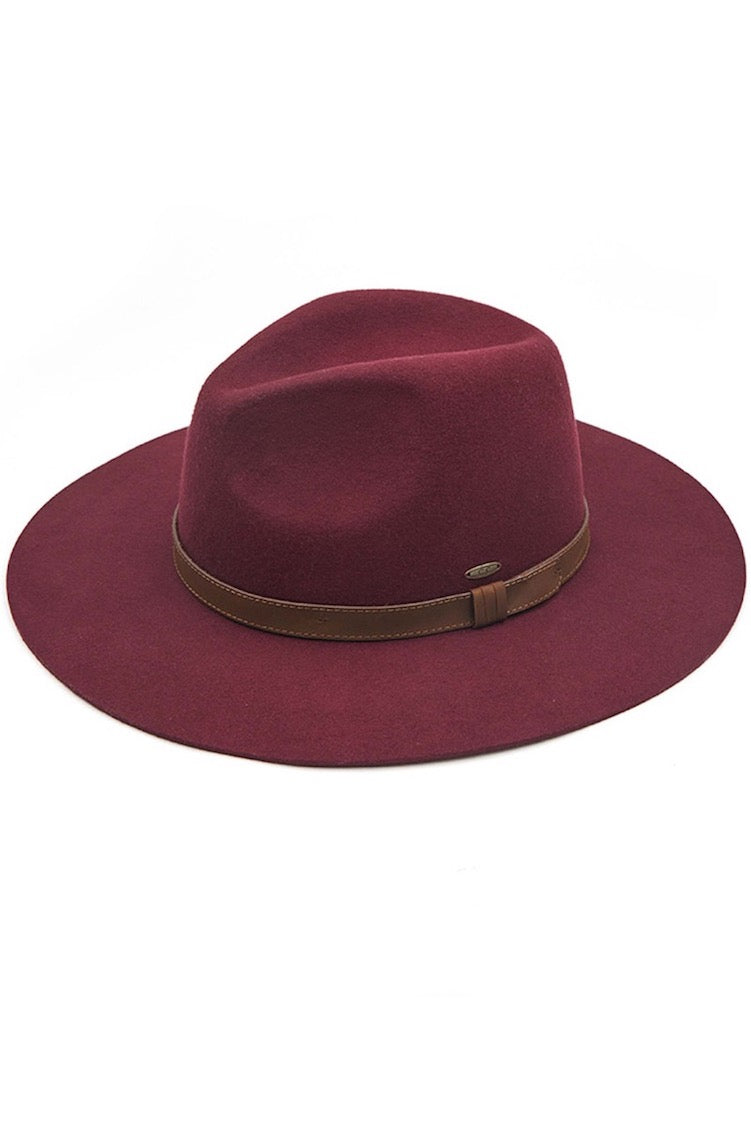 C.C Women's Wool Felt Brim Hat Panama