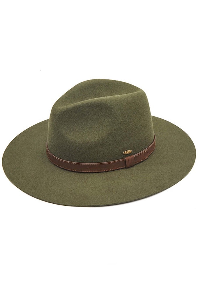 C.C Women's Wool Felt Brim Hat Panama