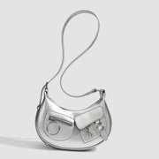 Design Stylish Retro Small Crossbody Bag - Versatile Punk Crescent Bag for Everyday Use