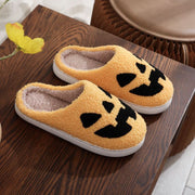 Halloween Pumpkin Pattern Unisex Home Winter Furry Slippers