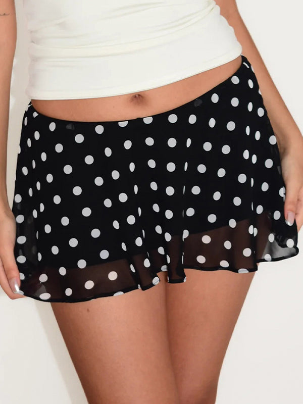 Retro Polka Dots Mini Skirt