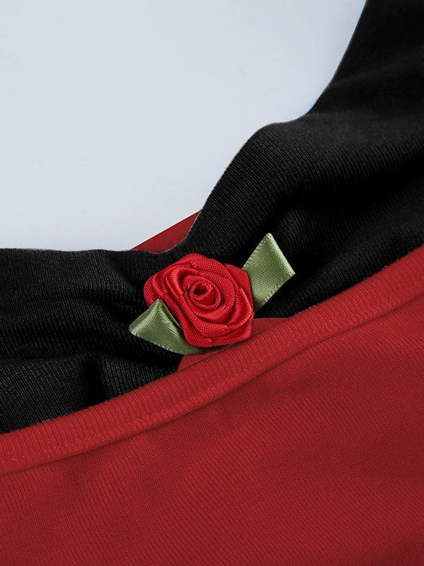 CAMISOLE AND SWEATPANTS SET ROSE PATCHWORK FAKE