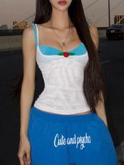 CAMISOLE AND SWEATPANTS SET ROSE PATCHWORK FAKE