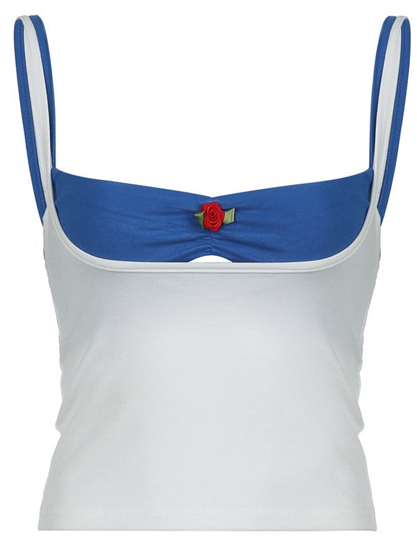 CAMISOLE AND SWEATPANTS SET ROSE PATCHWORK FAKE