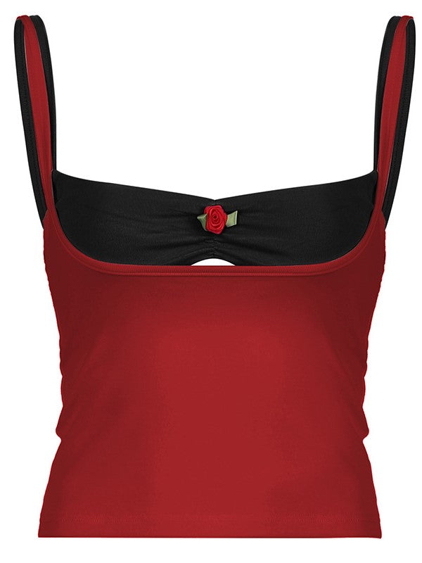 CAMISOLE AND SWEATPANTS SET ROSE PATCHWORK FAKE