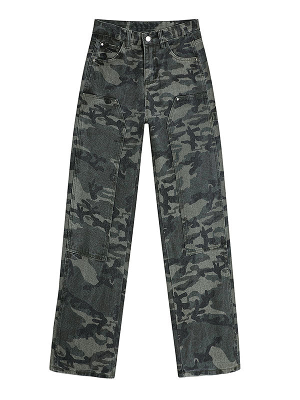 CAMO CARGO PANTS - GREEN CAMOUFLAGE CARGO FITTING