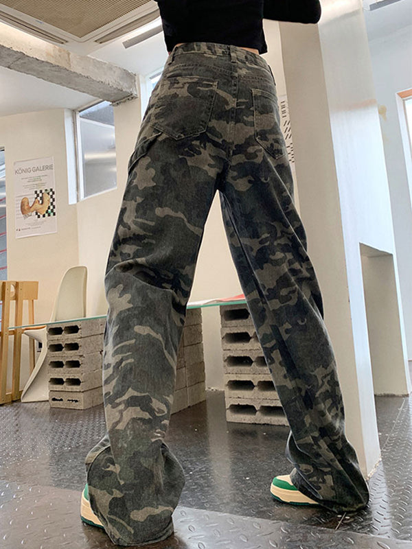 CAMO CARGO PANTS - GREEN CAMOUFLAGE CARGO FITTING
