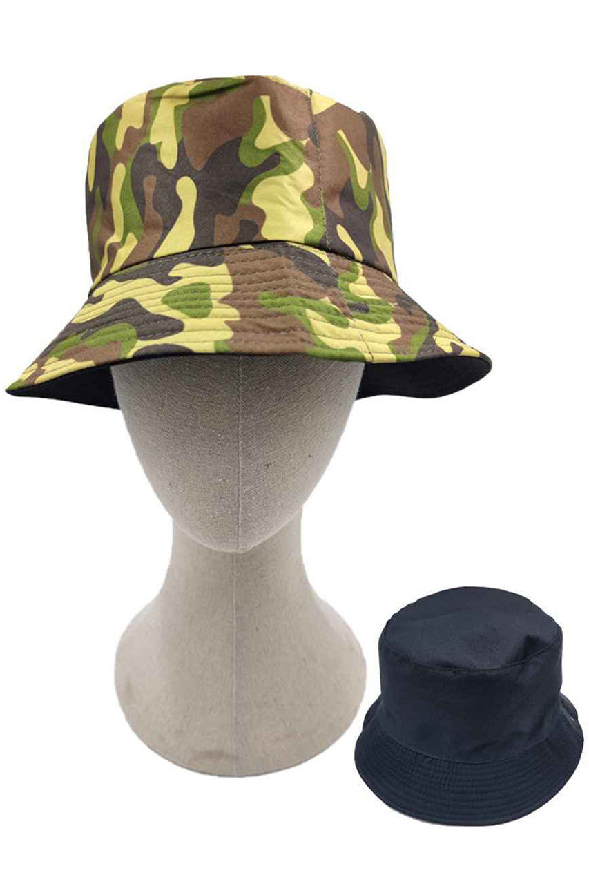 CAMO PRINT REVERSIBLE BUCKET HAT