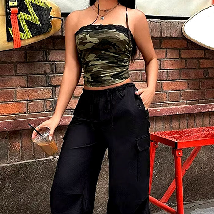 CAMOUFLAGE LACE TUBE TOP: PETITE CAMO LACE