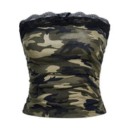 CAMOUFLAGE LACE TUBE TOP: PETITE CAMO LACE
