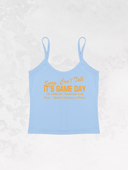Underground Original Design: Can't Talk It's Game Day(Orange), Micro-Ribbed Spaghetti Tank
