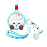 CARTOON BADMINTON RACKET KEYCHAIN FOR AIRPODS AND RACKET AIRPODS CASE