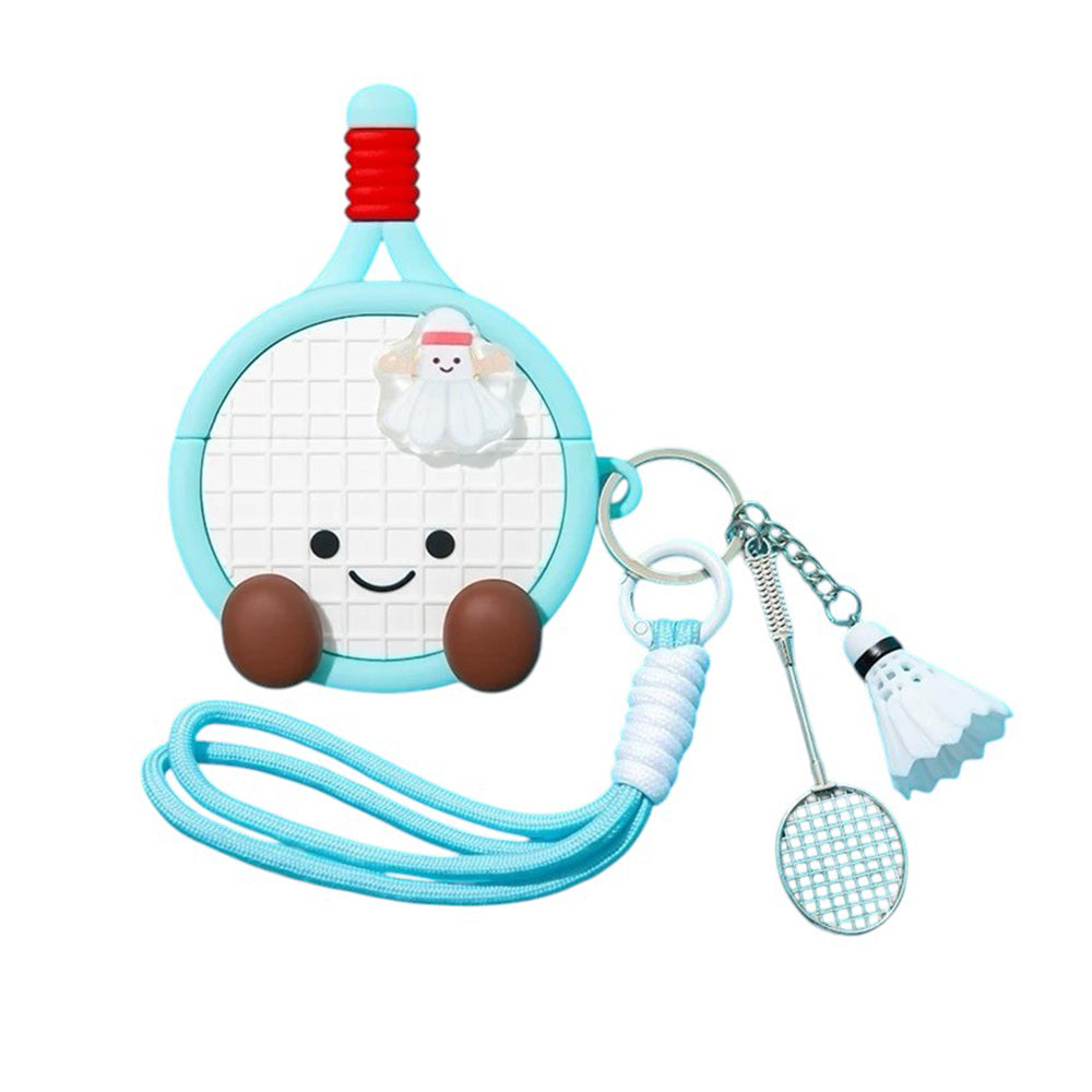 CARTOON BADMINTON RACKET KEYCHAIN FOR AIRPODS AND RACKET AIRPODS CASE