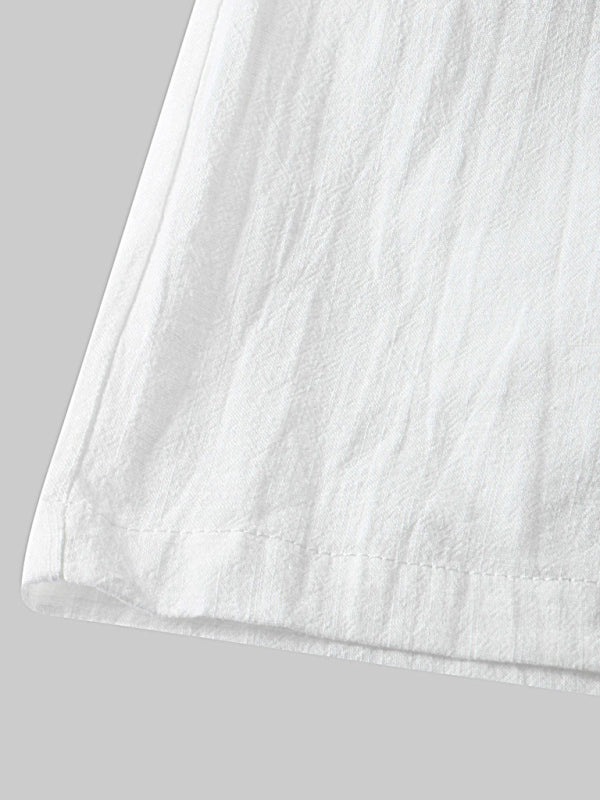 Casual Pants Men’s Cotton Linen Beach Pants Korean Style Solid Color Linen Pants