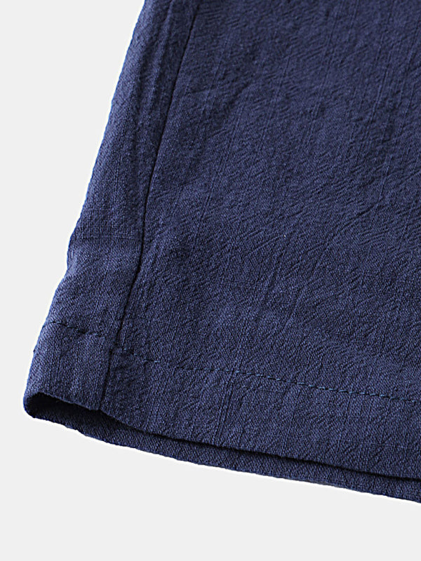 Casual Pants Men’s Cotton Linen Beach Pants Korean Style Solid Color Linen Pants