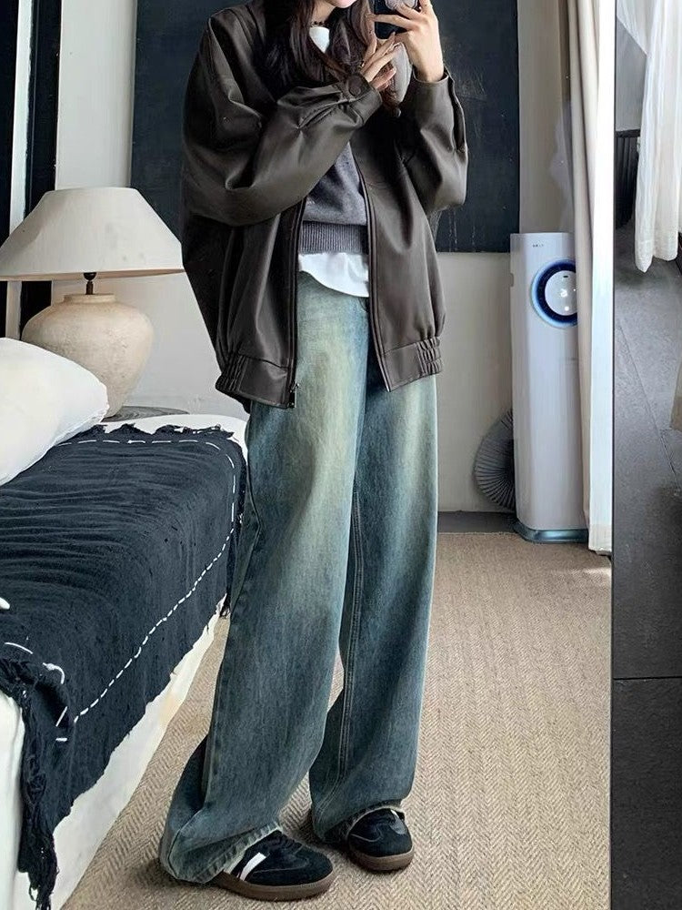 CASUAL WOMEN'S OUTFIT WITH AUTHENTIC WASH FINISH AND WIDE LEG DESIGN