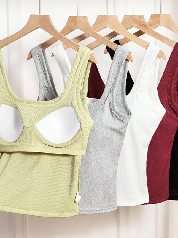 Wide-Strap Underwire Tank Top