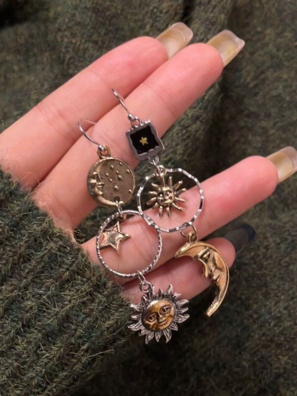 CELESTIAL DANGLE EARRINGS FOR WEEKEND OUTINGS - ALLOY CASUAL EARRINGS