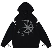 CELESTIAL DREAMS HOODIE MOON RHINESTONE CELESTIAL THEME