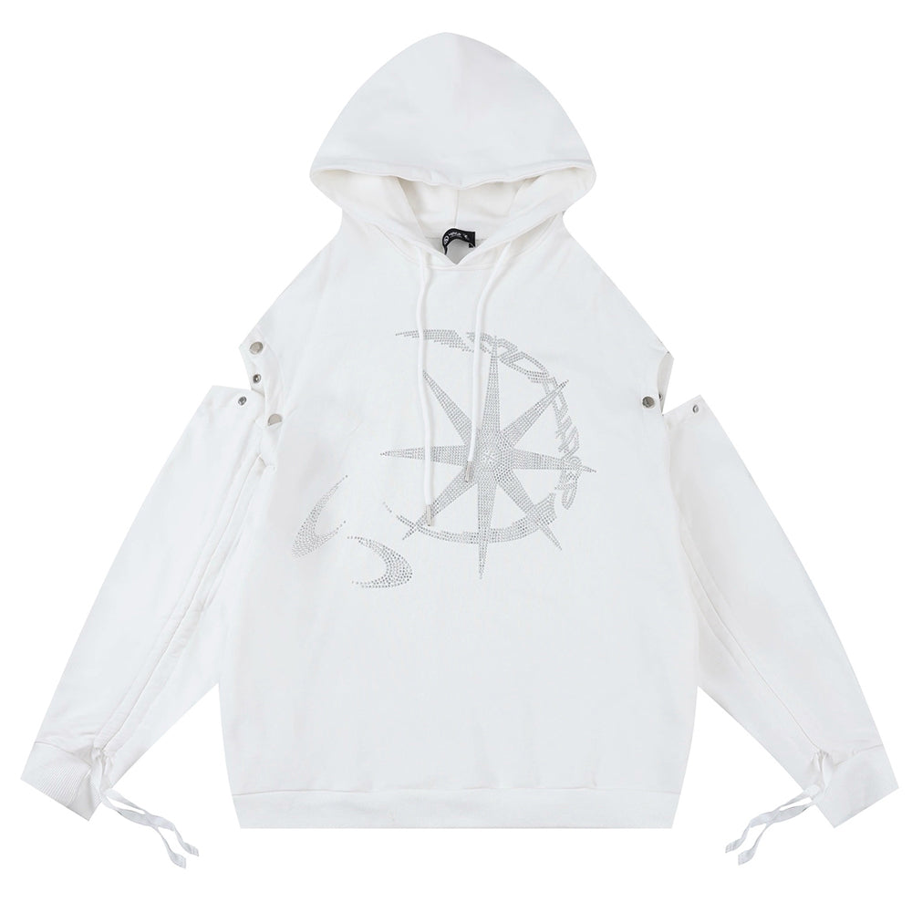 CELESTIAL DREAMS HOODIE MOON RHINESTONE CELESTIAL THEME